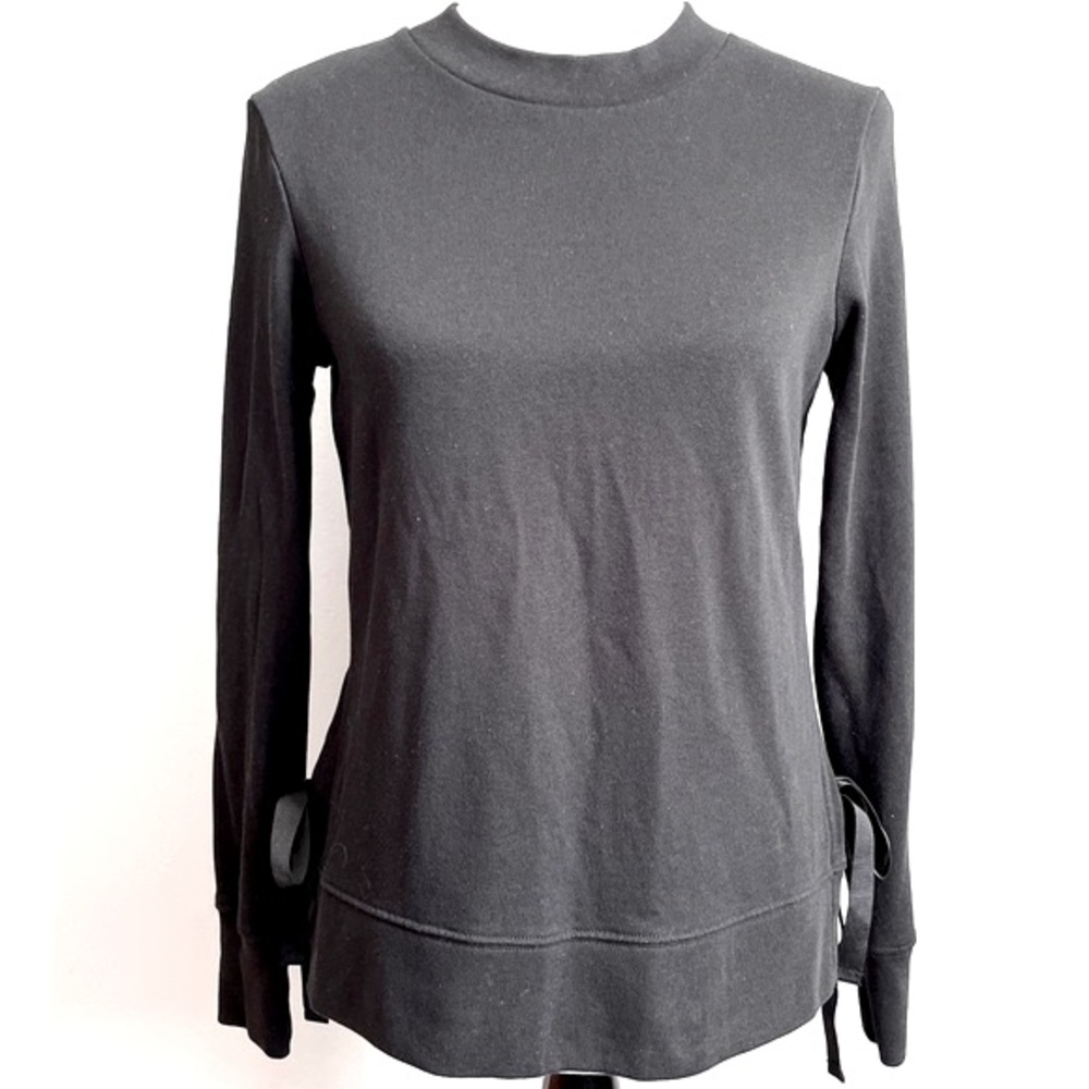 Banana Republic Black Sweater w/ Side Slits and Ribbon Ties Small